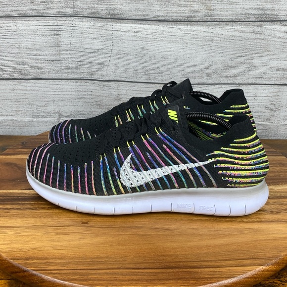 Nike Free Run Flyknit Blue Lagoon Multicolor Running Shoes 831069-003 Men’s 11